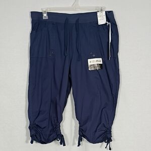 NWT Da-sh Emma Navy Capri Pants Women's Size XL Comfee Flex Knit Waist Summer